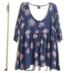 Torrid Floral Babydoll 3/4-sleeve Tee